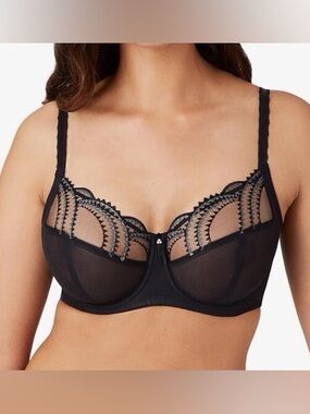 NWT Wacoal Evocative Edge Full Figure Ultimate Lift Mesh Embroidered Bra 36G